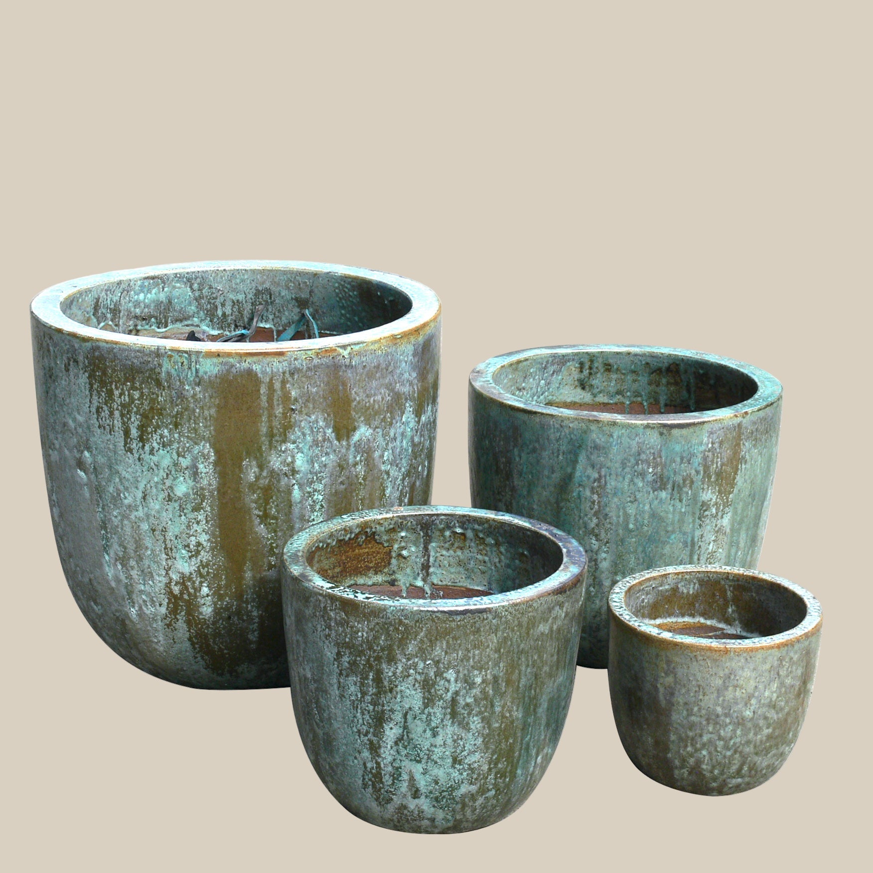 U Planter Set of 4 - Fourseas Pottery