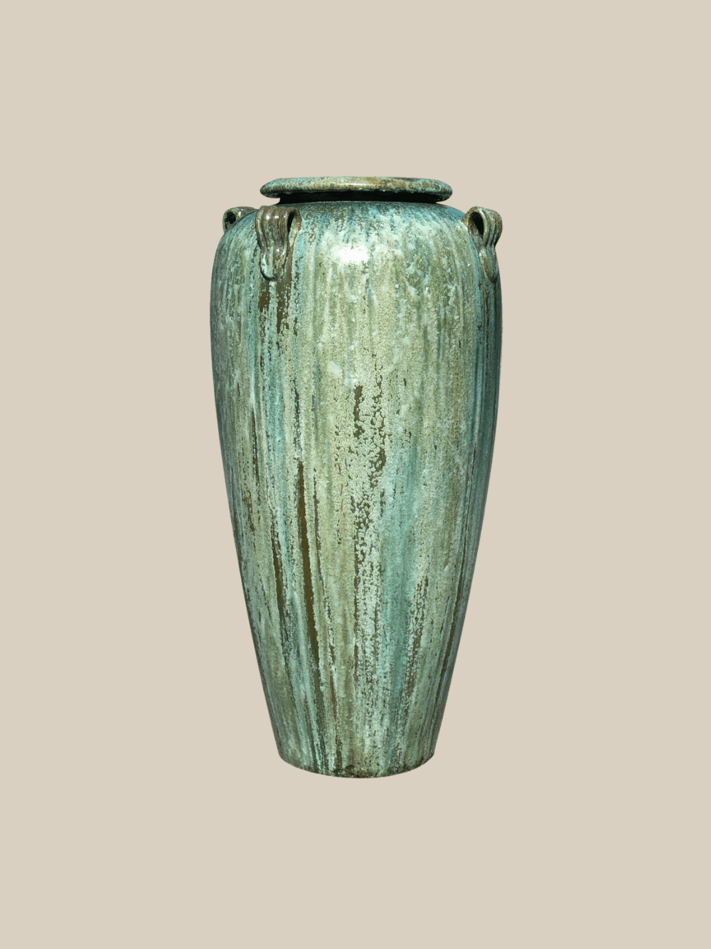 Tall Temple Jar with Lugs - Fourseas Pottery